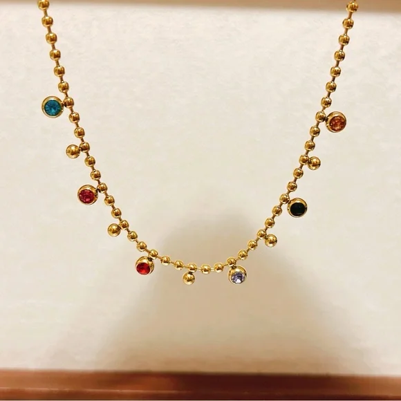 Stainless steel rainbows 🌈 stones necklace - Picture 5 of 10